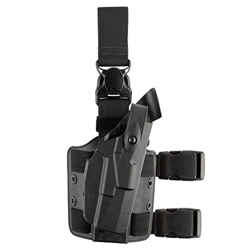 Safariland 7305 ALS/SLS, Thigh Rig -Tactical Holster with Quick-Release Leg Strap, Right Hand, Black - STX Plain, H&K P2000 USA Version