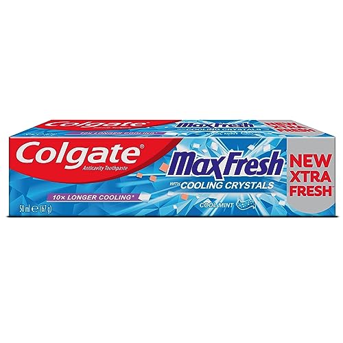 Colgate Max Fresh Toothpaste with Cooling Crystals Cool Mint Gel Toothpaste Travel Size - 50ml