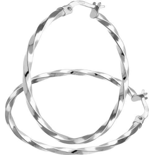 Preisvergleich Produktbild Citerna Damen-Creolen 9 K 375 Weißgold 30 mm SIL1314W