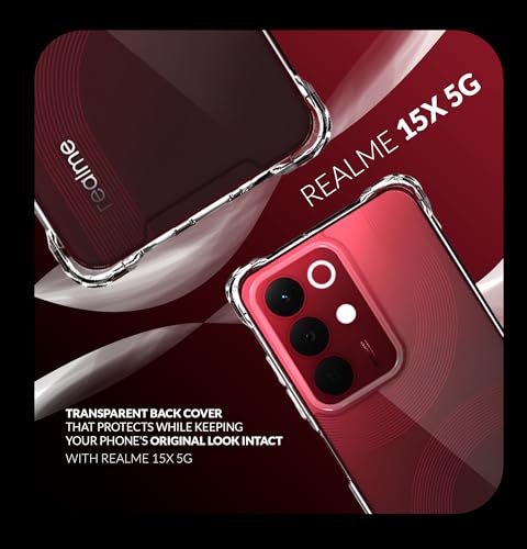 Image of Back Cover Case + Screen Protector for Realme 15x 5G | Transparent Mobile Phone Back Case Cover for Realme 15 x 4G | Realme 15x 5G TPU Transparent Mobile Phone Back Cover Case