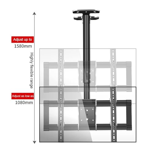 Support de plafond réglable pour fixer une grande TV au centre - 8