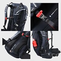 NORDKAMM® Profi Wanderrucksack 25L, Rucksack 25l aus Robic® Performance Nylon, Damen und Herren, Hüftgurt hohenverstellbar, inkl. Regenhülle, blau, regular fit – Ansicht 6