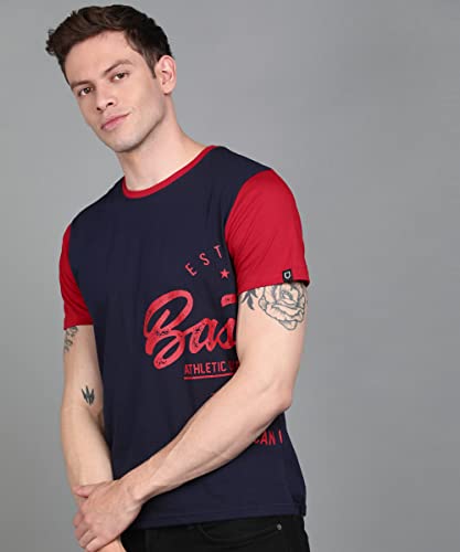 Image of Urbano Fashion Men's Graphic Printed Round Neck Half Sleeve Slim Fit Cotton T-Shirt