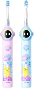 usmile 2 in 1 Q30 Kids Sonic Electric Toothbrush, Voice-Guided Full-Mouth Coaching, Missed Spot Alerts & Smart App Reports, Extra-Soft Brush Heads, USB-C Rechargeable, IPX8 Waterproof Ages 312