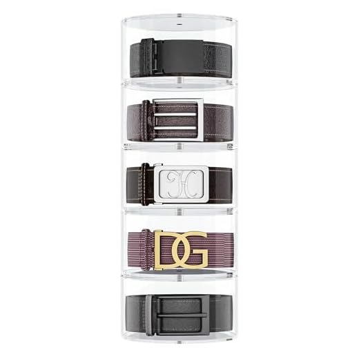 NIUBEE Belt Organizer, Acrylic 5 Layers Belt Case Storage Holder and Display for Accessories like Jewelry,Watch,Bracelets