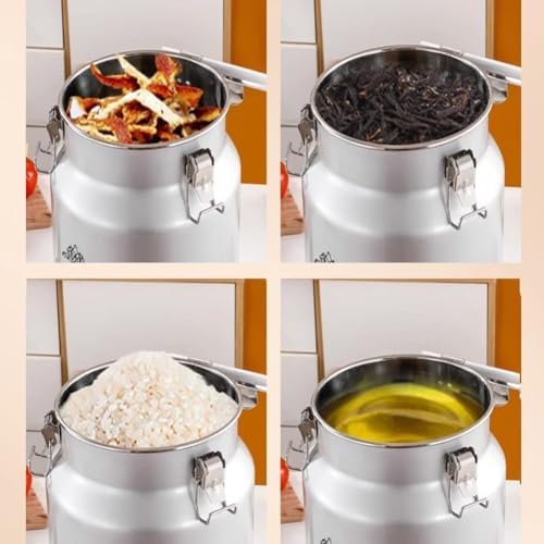 Airtight Stainless Steel Cereal Storage Containers - 20L Metal Food Storage Canisters for Flour, Pasta, Sugar & Kitchen Pantry Organization - Durable & Space-Saving Solution