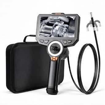 VEVOR 4-Way Articulating Borescope with Light, 1080P HD Industrial Endoscope Inspection Camera, Flexible Probe, 4.9 ft