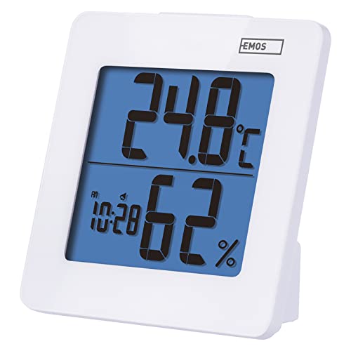 EMOS Digitales Thermometer Hygrometer mit Uhr