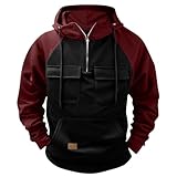 【Design】Ce sweat à capuche pour homme présente un design patchwork dans des couleurs contrastées élégantes, vives et accrocheuses, avec un style minimaliste parfait pour un usage quotidien.