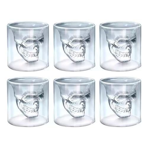 La Mejor Selección de Tequileros de vidrio para comprar hoy. 49 KITUL | Pack 6 Vasos Calaca Calavera Shot Tequilero Vaso Vidrio Calavera 75ml