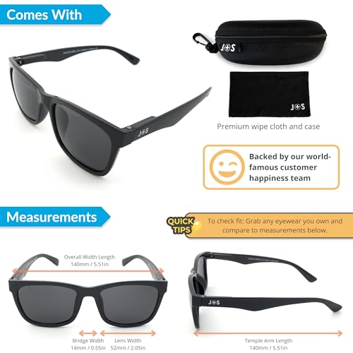 J+S Mission Mark II Rectangle Polarized Sunglasses for Men | Spring Hinge Frame | Polarized 100% UV 400 | Medium-Small Fit4