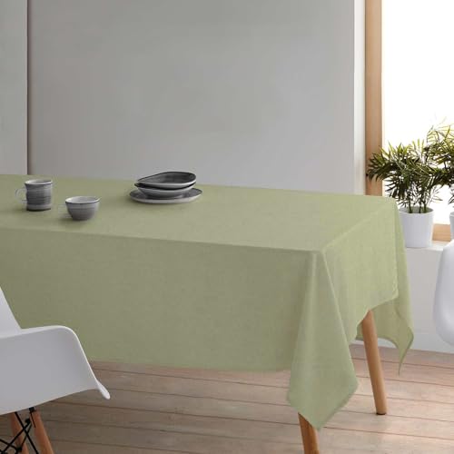 BCN Home Lab Mantel Antimanchas Rectangular 135x250 cm Textil Tipo Hule Verde – 100% Fibras Recicladas