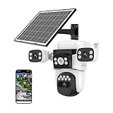 EVERSECU Solar Wireless Triple Lens WiFi Security Camera