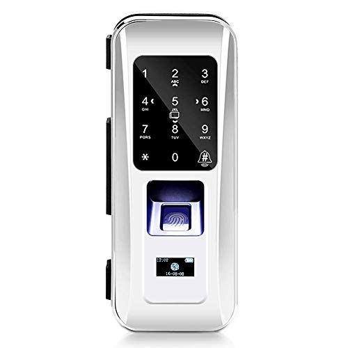 Electronic Smart Glass Door Lock Fingerprint Smart Lock Password Door Access Control System Fingerprint/Password/Swipe/Remote Unlock for Home Office (#3)