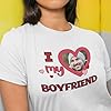 I Heart My Boyfriend T Shirt - Upload Your own Photo - Sizes SML - XXXL - Personalised with Your Loved one - Great Gift for her or him White #1