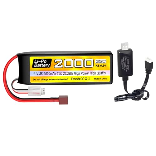 Batería 3S Lipo 11.1V 2000mAh 35C con conector T para vehículo RC, camión y dron de cuatro rotores