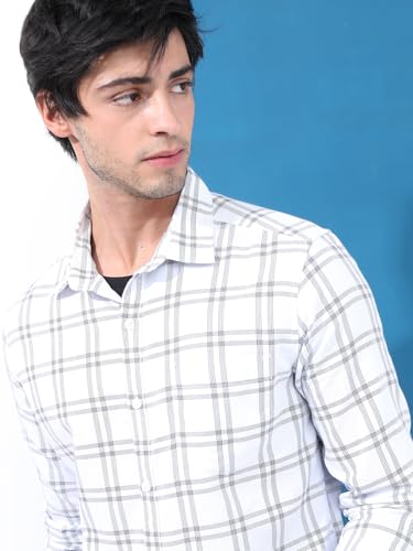 Image of Highlander Men's Slim Fit Check Shirt for Men | Check Shirt | Long Sleeves | Regular Collar | Shirts for Men