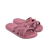 BRASILERAS Sandalias Planas Mersin para Mujer, Granate, 39 EU