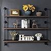 Industrial pipe wall shelves pipe shelving with real wood plank 48 inches floating shelves for wall farmhouse pipe book shelves dark brown 3 tier for kitchenliving room decor and bar shelving  urban country home decor