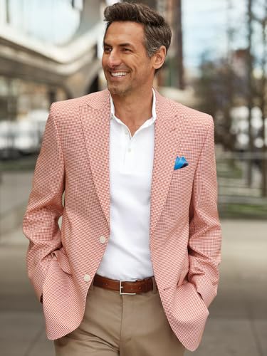 Paul Fredrick Men's Wool Houndstooth Single Breasted Peak Lapel Sport Coat2