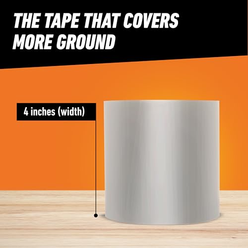 Gorilla Waterproof Patch & Seal Tape, Clear Tape, 4" x 8' (Pack of 1) - Permanent Weather Resistant Seal for Leaks and Repairs
