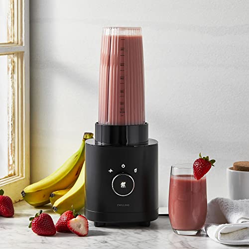 ZWILLING J.A. HENCKELS Enfinigy Personal Blender, Piranha Teeth Cross Blade for Ultimate Blending, Smoothies, Shakes and More, 20 fl oz Breakproof Travel Cup with Lid, BPA Free, Black by ZWILLING - Image 2