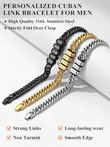 Pulsera personalizada de eslabones cubanos para hombre miniatura 5