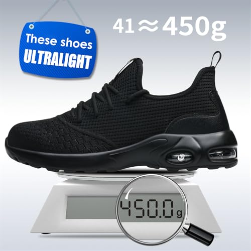 Image of Steel Toe Safety Shoes for Men Women Work Sneakers Breathable Lightweight Industrial & Construction Shoe