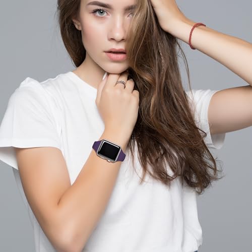 Image of Thin Silicone Band Compatible with Apple Watch 41mm 38mm 40mm 46mm 45mm 42mm 44mm, Slim Narrow Replacement Sport Strap Wristband for iWatch Series 11 10 9 8 7 6 5 4 SE Ultra 3 2 1 Women Men