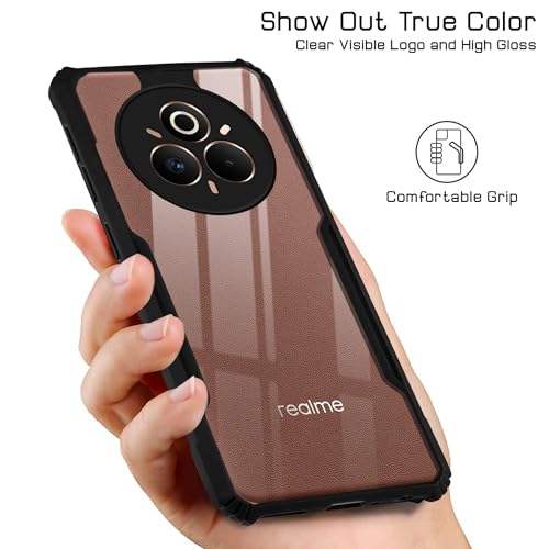 Image of Jkobi Back Cover Case for Realme P3 Pro (Shockproof with Polycarbonate Clear Panel | Professional Black)