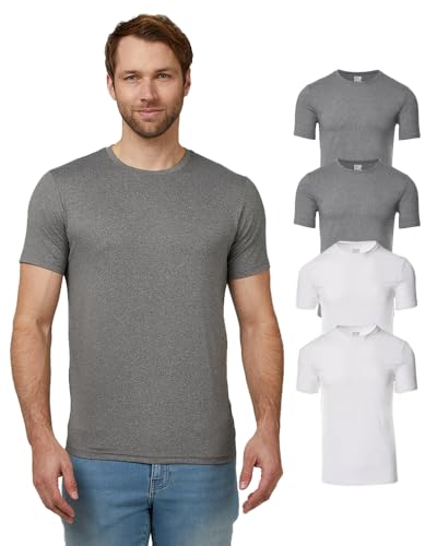 Image of 32 Degrees Men's 4 Pack Cool Classic Crewneck T-Shirt, Anti-Odor, Quick Drying, 4-Way Stretch