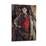 Photo Gallery redchamber poster con stampa artistica su tela del pittore post-impressionista paul cezanne, ragazzo in gilet rosso, poster decorativo moderno per la casa, 60 x 90 cm Photo Gallery redchamber poster con stampa artistica su tela del pittore post-impressionista paul cezanne, ragazzo in gilet rosso, poster decorativo moderno per la casa, 60 x 90 cm