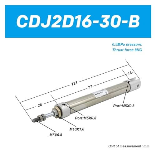 Cilindro de doble acción CDJ2D16 para solucionar problemas de espacio en neumática 3