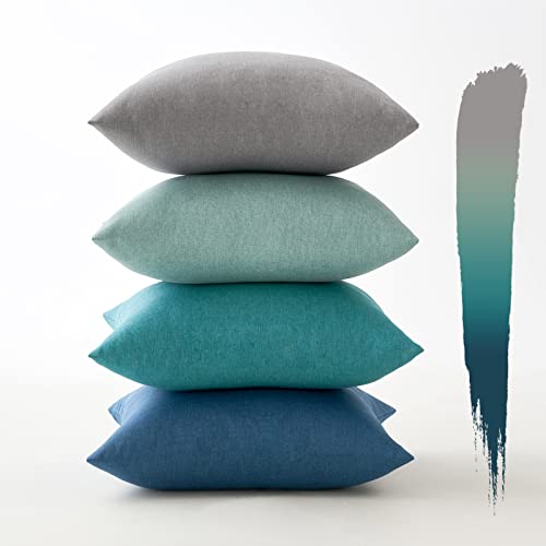 MIULEE Housse Coussin Exterieur Impermeable Imitation de Lin en Polyester Coussins Canape Decoratif Motifs Taie Oreiller pour Jardin Balcon Salon Maison 45x45...
