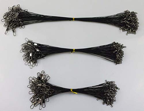 Ice Sea 60Pcs Fishing Leaders Nylon-Coated Fishing Line Wire Leaders With Swivels And Snaps 5.91Inch/7.87Inch/11.81Inch (Black Leader-60Pcsb) #TOP23
