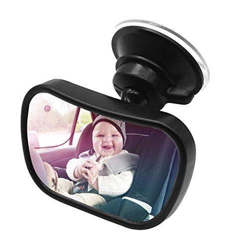 Bebé Espejo Retrovisor para Vigilar al Bebé en Coche, 360°Ajustable Espejo con Clip y con Ventosa, Inastillable Espejo Coche,Espejo de seguridad para niños