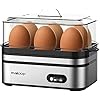 Rapid Egg Cooker Electric 6 Eggs Capacity, Soft, Medium, Hard Boiled, Poacher, Omelet Maker Egg Poacher With Auto Shut-Off