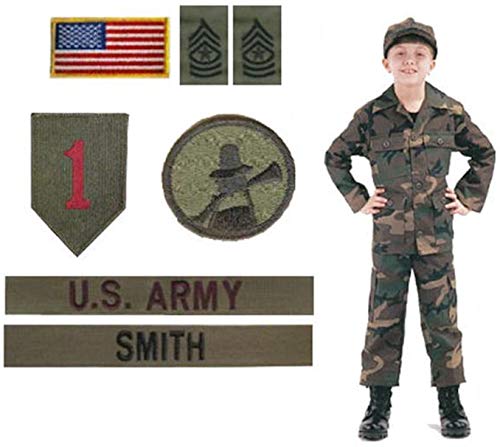 Kids Woodland BDU Military Uniform Army Costume (Medium)