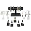6) 10 piece. Black Faux Leather