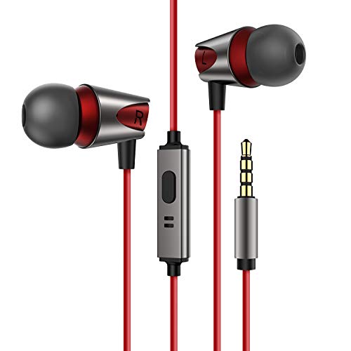 Image of Tessco CH-228 Digital Stereo in-Ear Wired Metal Universal Earphones Stereo Bass Noise Canceling Sport Headsets with Mic & Volume Control