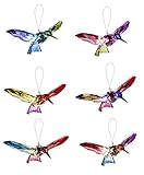 Ganz Flying Hummingbirds Rainbow Hues 7 x 4 Acrylic Hanging Figurines, Set of 6