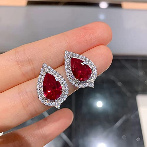 Ensemble bijoux rubis sans ternissement diamants pendant carbone élevé