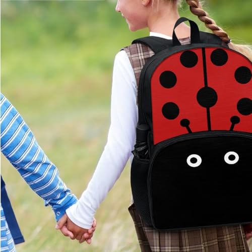 Renewold Cute Ladybug Kids Backpack 2pcs Set Girls Book Bag Schoolbag Set School Bag Bookbag with Insulated Lunch Box Container for School Travel Sport for Preschool Primary Middle Student3