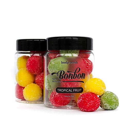 TROPICAL FRUIT Body Scrub - Single-Serve Truffles to Cleanse, Exfoliate, Moisturize & Nourish Skin - Suitable for DAILY Use