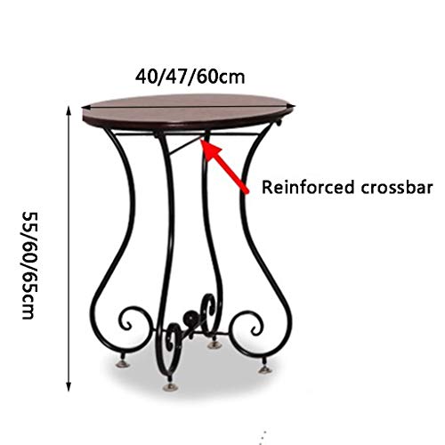 Table d'appoint de salon et table basse ronde mini en fer forgé marron
