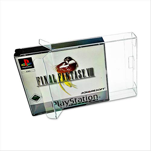 10 x Klarsicht Schutzhüllen für Sony Playstation 1 double case OVP 0,3mm Passgenau und Glasklar-PET-Reset Retro Game Protectors-PS1 PS one cases-box-Staubdicht-UV-Schutz Cover