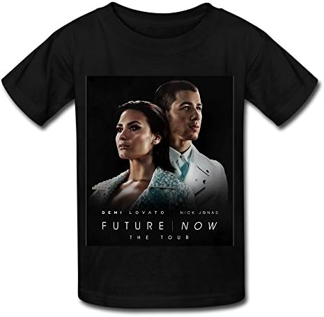 HANJ The Tour Demi Lovato & Nick Jonas T Shirt for Big Boys' Girls' White Apparel