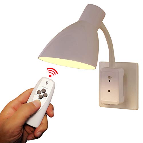 Preisvergleich Produktbild Nachtlicht Steckdose Dimmbares LED Nachtlamp Baby mit Fernbedienung, Zeitgesteuert, Warmlicht Weißlicht, 3 Einstellbare Helligkeit, Orientierungslicht für Kinderzimmer, Schlafzimmer, Gang