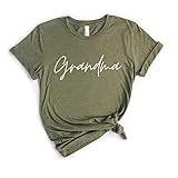 Grandma Cursive Shirt Funny Cute Graphic Tees Women Letter Print T-Shirt Casual Short Sleeve Tops