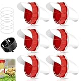 Futterautomat Hühner Ohne Abfall, 6 Stück DIY Futterspender Hühner Automatischer Hühnerfutterspender Hühnerfutterautomaten Zubehör Geflügelfutterstation mit Lochsäge für Eimer Kiste